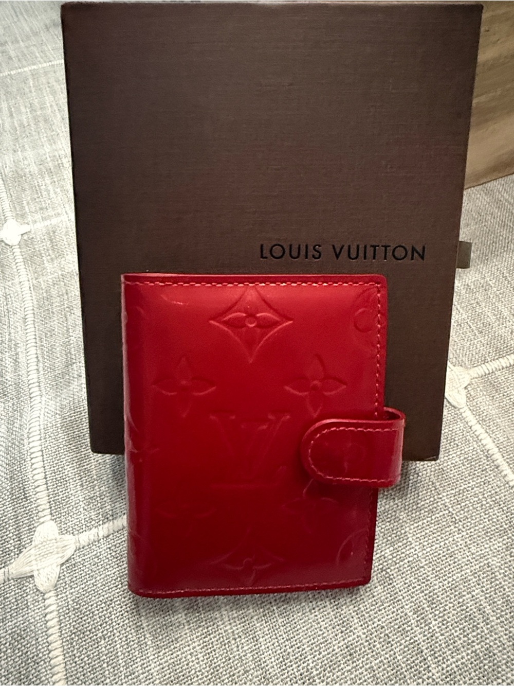 Louis Vuitton Red Monogram Vernis Card/Agenda Small